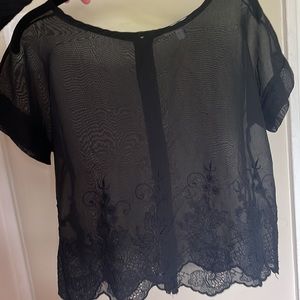 DELIA’S Sheer Black Top Size XS